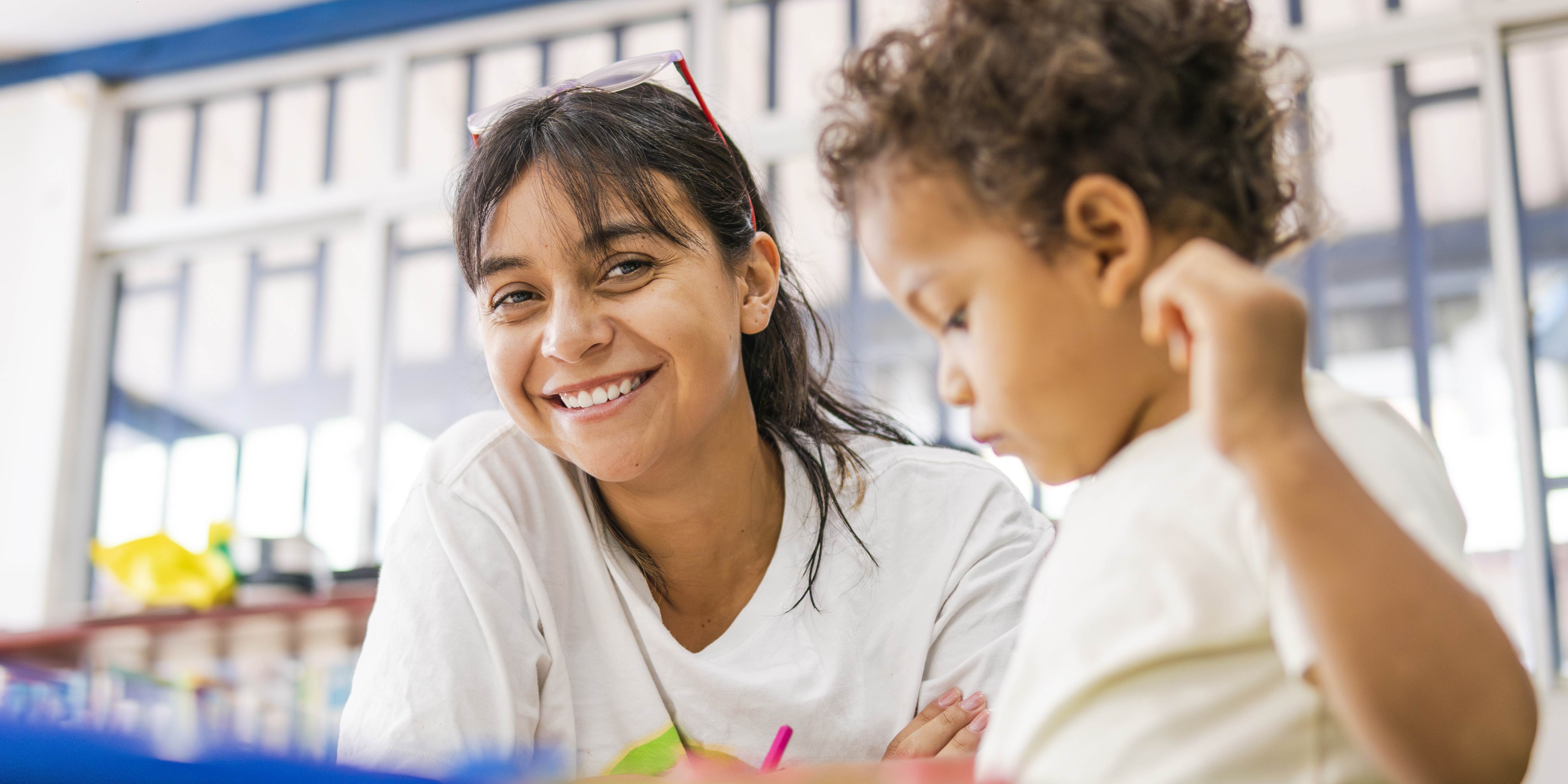 adult and child smiling