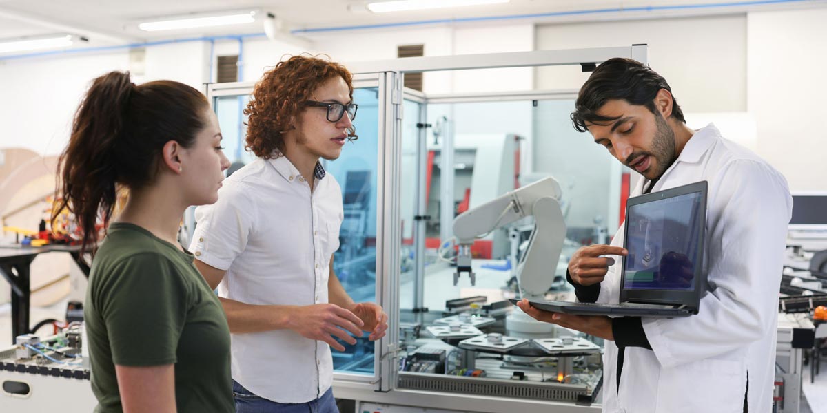 students in a science lab