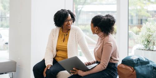 A person giving advice to a student